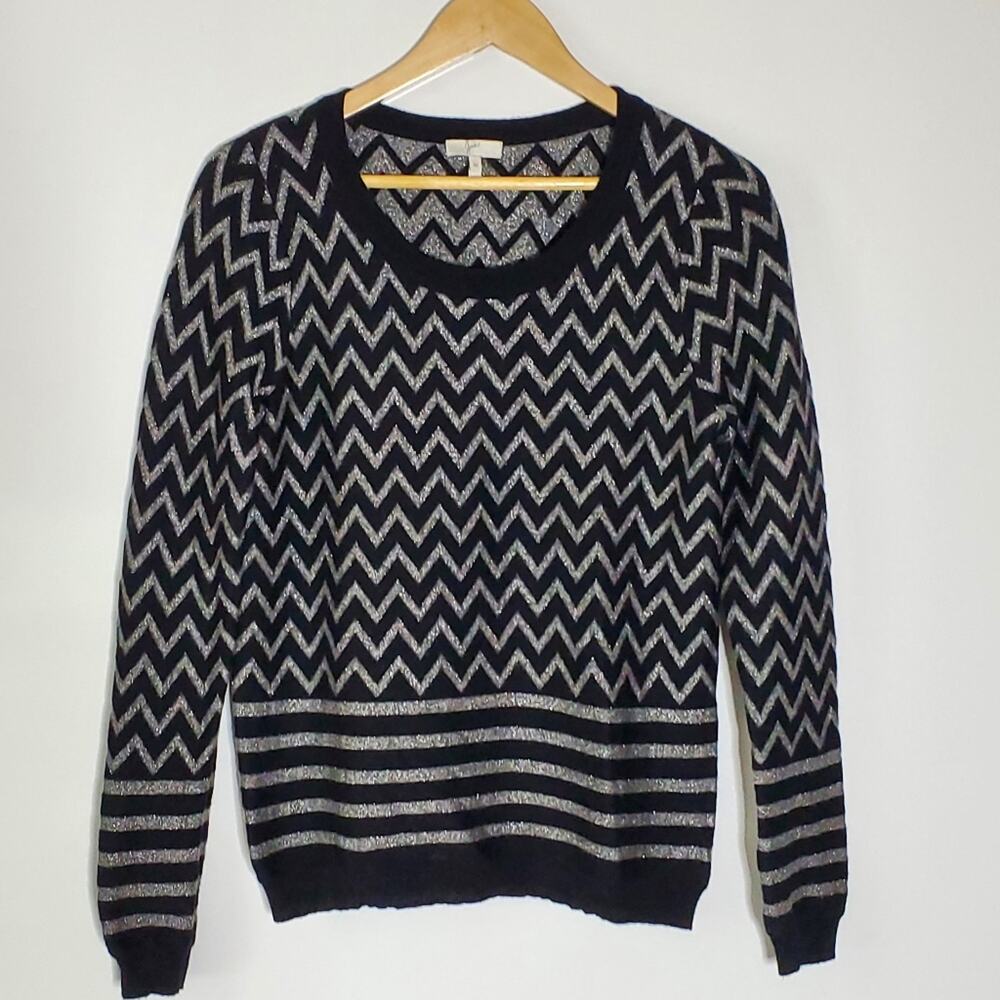Joie Hideaki Metallic Super soft Pull over sweater Nylon Blend Size med